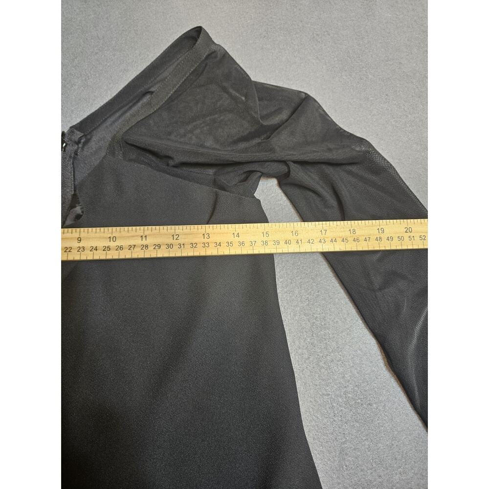 Barbara Taylor Dress Womens 8 Black 100% Rayon Long Sleeve - Picture 3 of 7